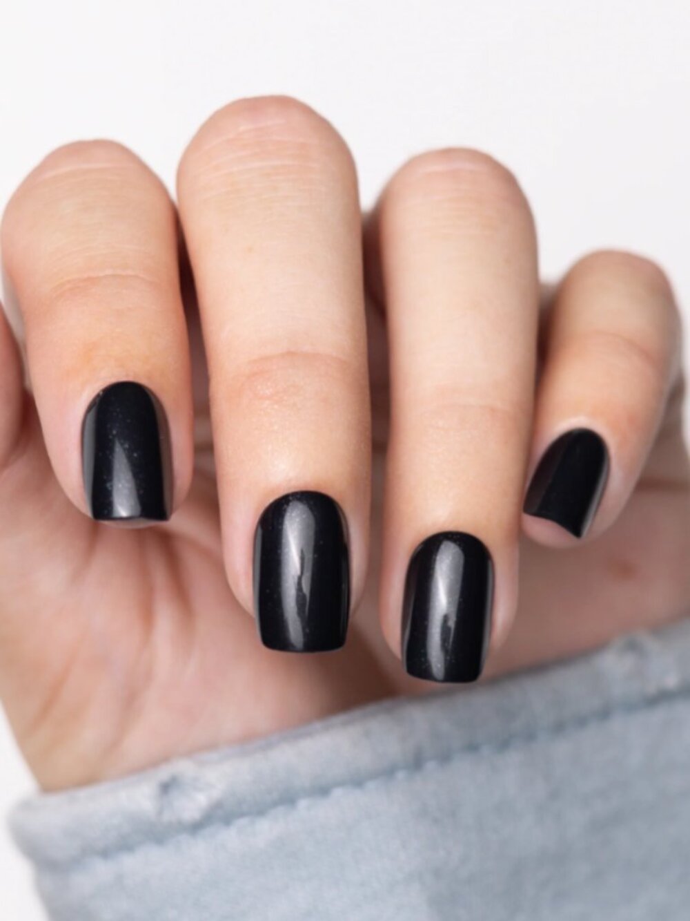 NEW Red Aspen Press-On Nails Black Acrylic Medium Squoval Donalene's Lessons